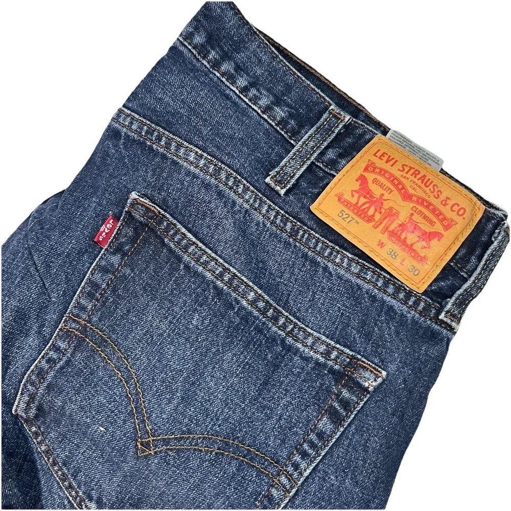 Levi's 527 Boot Cut Jeans Men's Size 38x30 Blue Denim Medium Wash Cotton Cowboy